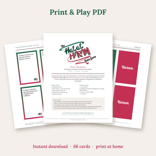 The Halal Haram Ratio Game – Print & Play Edition (PDF)